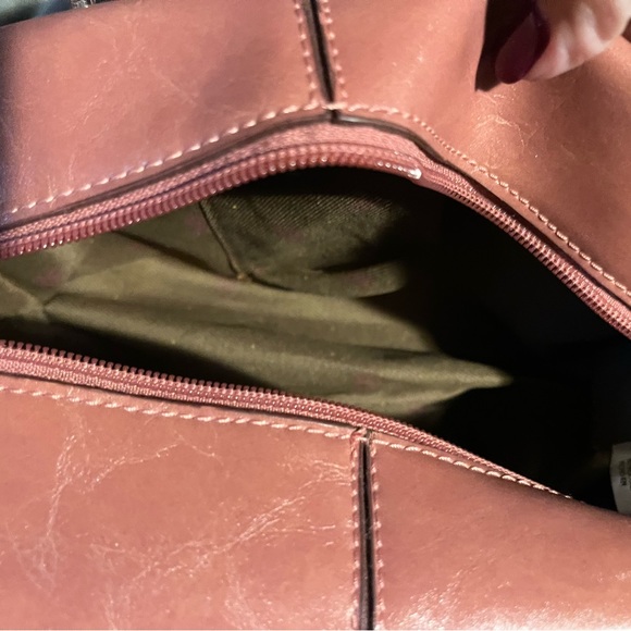 Rina Rich dusty rose leather handbag. - Picture 6 of 8